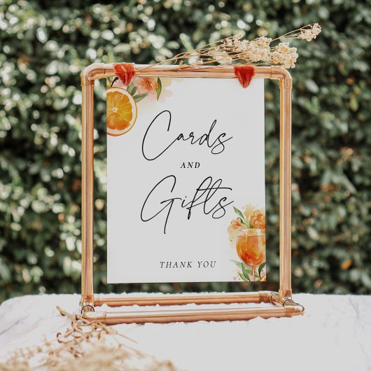 カードとギフトサインアペロルスピリッツブライダルシャワー ポスター