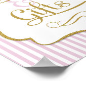 カードとギフトサインピンクの金ゴールド ポスター (角)