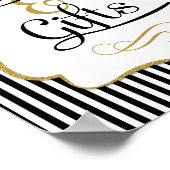 カードとギフトサインブラック金ゴールド ポスター (角)