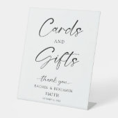 カードとギフトサイン結婚名前をカスタムするミニマル 台座サイン (正面)