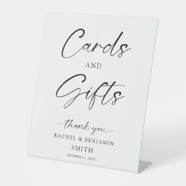 カードとギフトサイン結婚名前をカスタムするミニマル 台座サイン