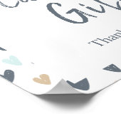 カードとギフトサイン赤ちゃんシャワーブルーレインボー ポスター (角)