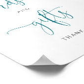 カードとギフトサイン青バルーンボーイベビーシャワー ポスター (角)