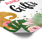 カードとギフトサファリ動物の女の子の誕生日サイン ポスター (角)