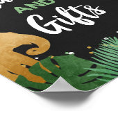 カードとギフトサファリ動物金ゴールド誕生日パーティー ポスター (角)