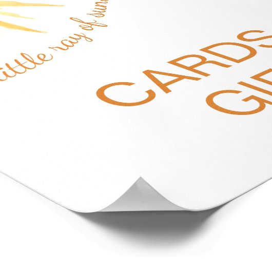 カードとギフトサンシャインベビーシャワーのサイン ポスター (角)