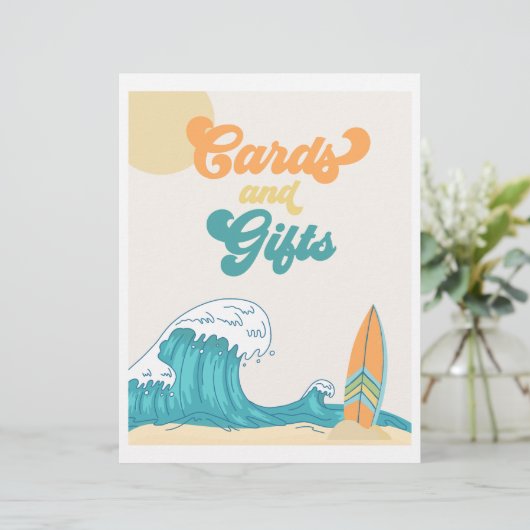 カードとギフトサーフパーティーサイン | |サーフ記号 (スタンド正面)