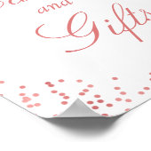 カードとギフトシックなフローラピンクローズ金ゴールド紙吹雪 ポスター (角)