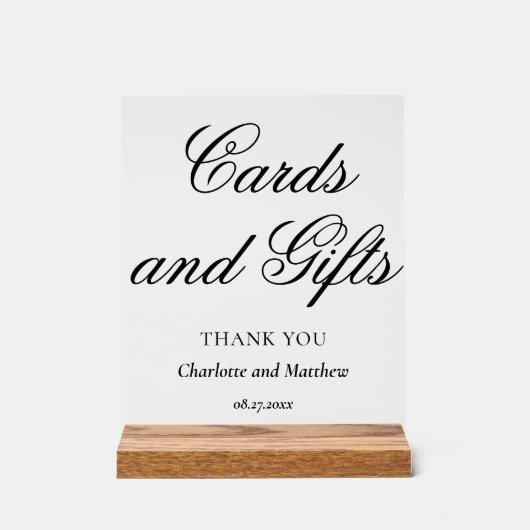 カードとギフトシックモダンの結婚イベント アクリルサイン (正面)