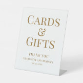 カードとギフトシックモダンの結婚イベント 台座サイン (正面)