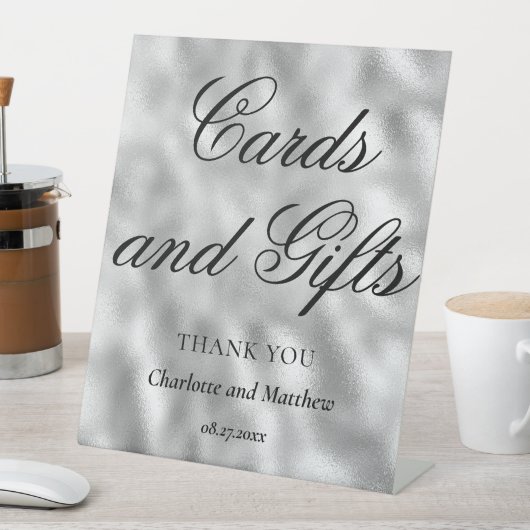 カードとギフトシックモダンの結婚イベント 台座サイン (インサイチュ)