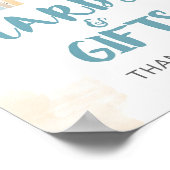 カードとギフトシャワーサインブルーボーホレインボー ポスター (角)