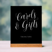 カードとギフトシンプルスモダント結婚スクリプトの黒 アクリルサイン (ニュートラル)