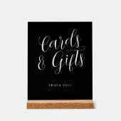 カードとギフトシンプルスモダント結婚スクリプトの黒 アクリルサイン (正面)