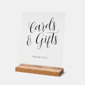 カードとギフトシンプルモダンのスクリプ結婚ト アクリルサイン (傾斜)