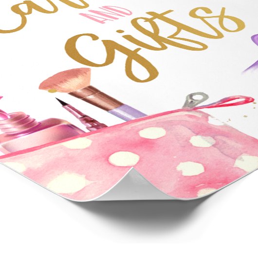 カードとギフトスパパーティーメイクアップグラマーガール ポスター (角)