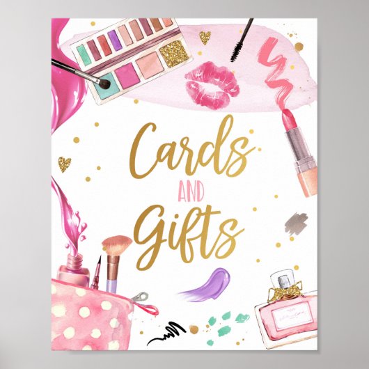 カードとギフトスパパーティーメイクアップグラマーガール ポスター (正面)