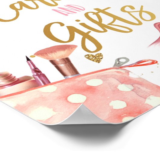 カードとギフトスパパーティーメイクアップグラマー女の子ポスト ポスター (角)