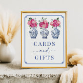 カードとギフトチノワズリーブライダルシャワーサイン ポスター