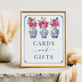 カードとギフトチノワズリーブライダルシャワーサイン ポスター