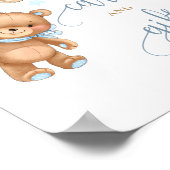 カードとギフトテディベアバルーン赤ちゃんシャワーのサイン ポスター (角)