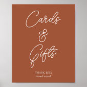 カードとギフトテラコッタ秋の結婚式サイン ポスター (正面)