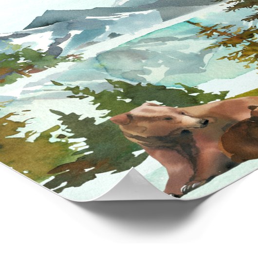 カードとギフトテーブルアドベンチャーベビーシャワー ポスター (角)