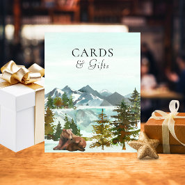 カードとギフトテーブルアドベンチャーベビーシャワー ポスター