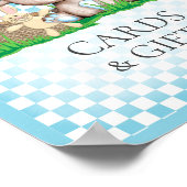 カードとギフトテーブルテディベアピクニックベビーシャワー ポスター (角)