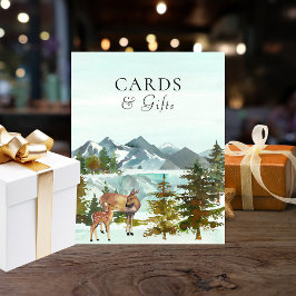 カードとギフトテーブル鹿素朴赤ちゃんシャワー ポスター