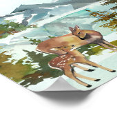 カードとギフトテーブル鹿素朴赤ちゃんシャワー ポスター (角)