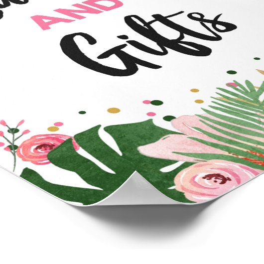 カードとギフトトロピカルサファリガール誕生日サイン ポスター (角)
