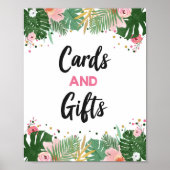カードとギフトトロピカルサファリガール誕生日サイン ポスター (正面)