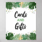 カードとギフトトロピカルサファリボーイ誕生日標識 ポスター (正面)