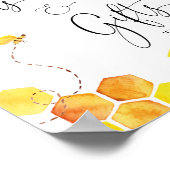 カードとギフトハニービー赤ちゃんシャワーのサイン ポスター (角)