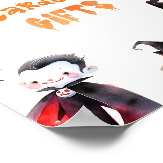 カードとギフトハロウィーンの衣装パーティー ポスター (角)