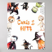 カードとギフトハロウィーンの衣装パーティー ポスター (正面)