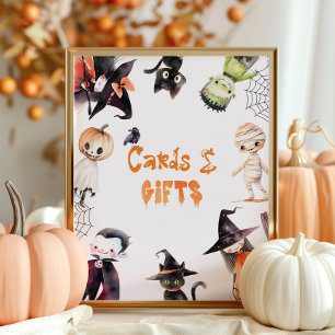 カードとギフトハロウィーンの衣装パーティー ポスター