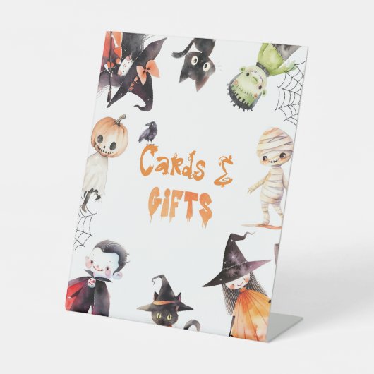 カードとギフトハロウィーンの衣装パーティー 台座サイン (正面)