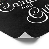 カードとギフトハロウィーンガールベビーシャワーのサイン ポスター (角)