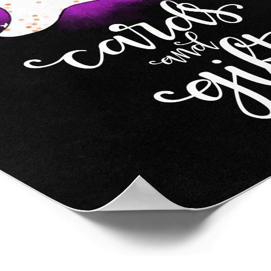 カードとギフトハロウィーンガールベビーシャワーのサイン ポスター (角)