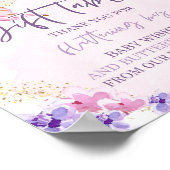 カードとギフトバタフライガーデンベビーシャワー ポスター (角)