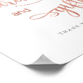 カードとギフトバラ金ゴールドモダン8結婚x10のサイン ポスター (角)