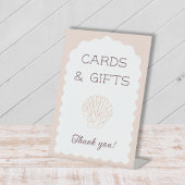 カードとギフトビーチベビーシーシェルベビーシャワー 台座サイン