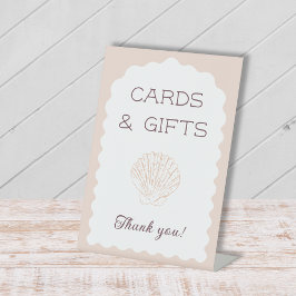 カードとギフトビーチベビーシーシェルベビーシャワー 台座サイン