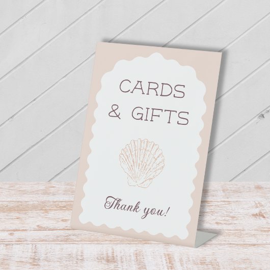 カードとギフトビーチベビーシーシェルベビーシャワー 台座サイン