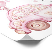 カードとギフトピンクバルーンと車の誕生日 ポスター (角)