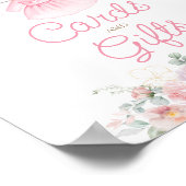 カードとギフトピンクベビー服フローラ物干し ポスター (角)
