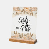 カードとギフトピーチフラワーズブライダルシャワー アクリルサイン (傾斜)