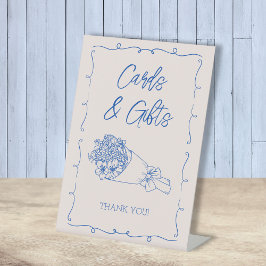 カードとギフトファーマーズマーケットブライダルシャワー 台座サイン